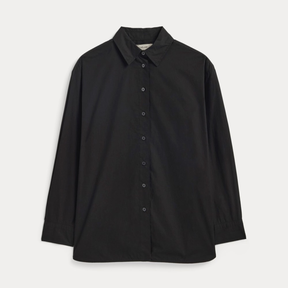 Everlane Women's Boyfriend Shirt in Ultrasoft Cotton in Black S NWT
